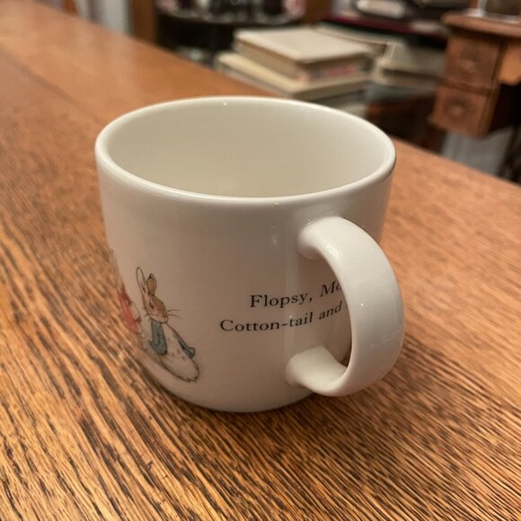 Vintage Wedgwood Peter Rabbit Two-Handled Bone China Coffee Cup Mug - Picture 2 of 7